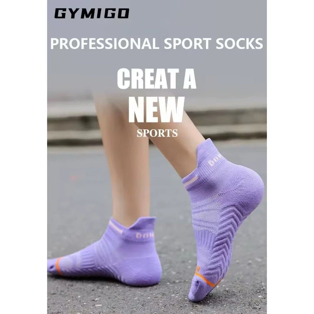 5 pairs Athletic Cycling Socks Breathable Running Heel Protection M Size 4-9